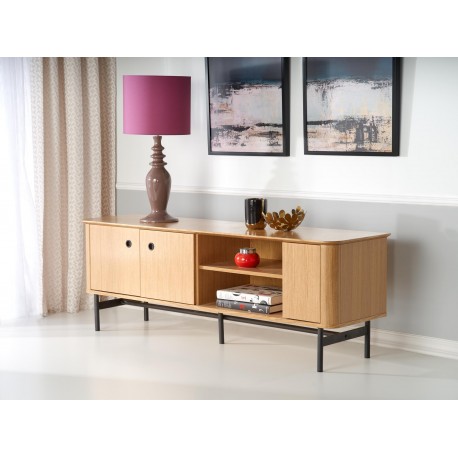 SMART RTV-1 TV bord - Naturlig eg/Sort