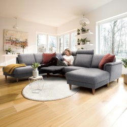 Ballerup Hjørnesofa med chaiselong stof - Højrevendt