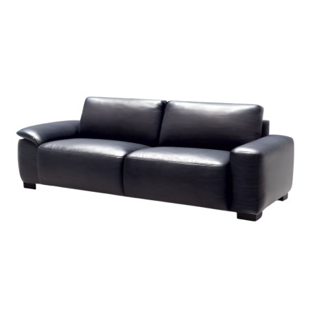 Aarhus 3 pers Sort lædersofa
