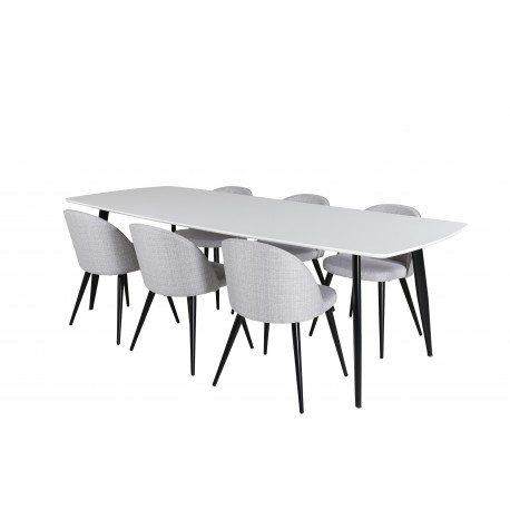 Spisebordssæt Polar med Velvet Spisebordsstole