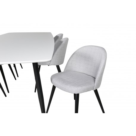 Spisebordssæt Polar med Velvet Spisebordsstole