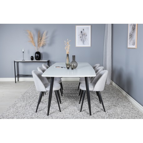 Spisebordssæt Polar med Velvet Spisebordsstole