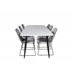Spisebordssæt Polar 240x100cm med Spisebordsstole Muce