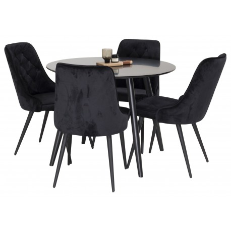 Rundt Spisebordssæt Plaza med stole Velvet Deluxe