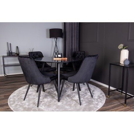 Rundt Spisebordssæt Plaza med stole Velvet Deluxe