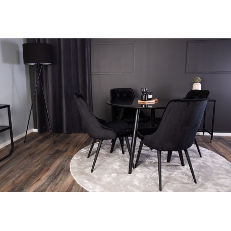 Rundt Spisebordssæt Plaza med stole Velvet Deluxe