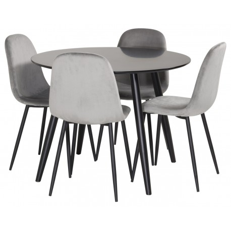 Rundt Spisebordssæt Plaza med stole Polar