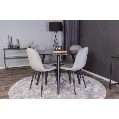 Rundt Spisebordssæt Plaza med stole Polar
