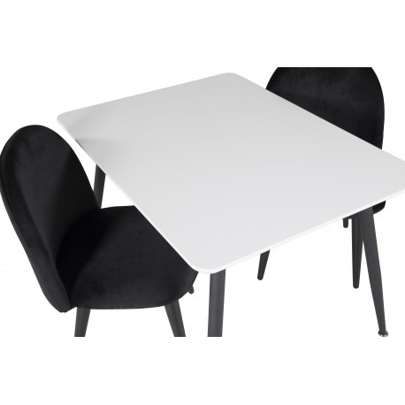 Spisebordssæt Polar spisebord 60 x 80 med 2 x Spisebordsstole i Velour