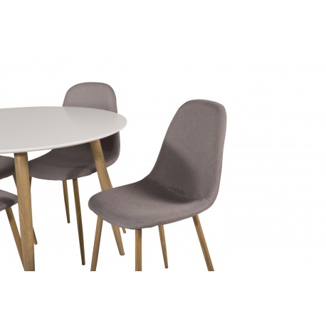 Rundt Spisebordssæt Plaza med stole Polar