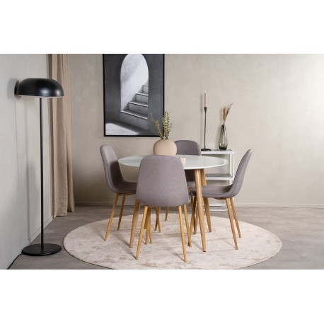 Rundt Spisebordssæt Plaza med stole Polar