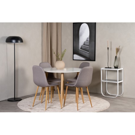 Rundt Spisebordssæt Plaza med stole Polar