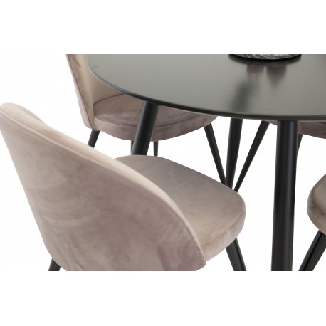 Rundt Spisebordssæt Plaza med stole Velvet