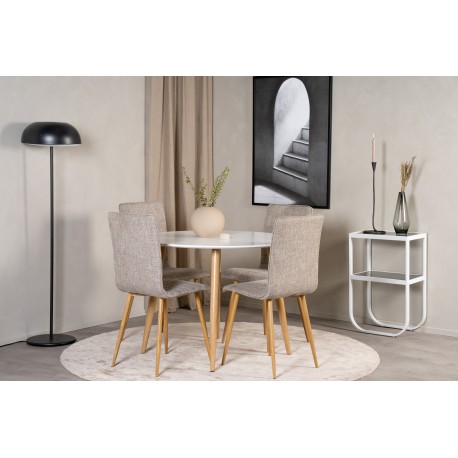 Rundt Spisebordssæt Plaza med stole Windu