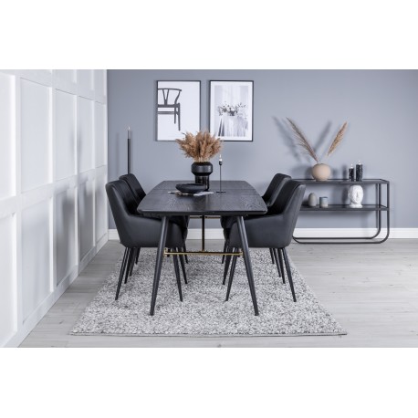 Spisebordssæt Guld med Spisebordsstole Komfort