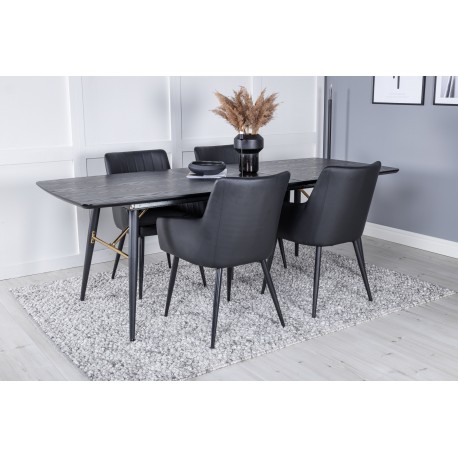 Spisebordssæt Guld med Spisebordsstole Komfort