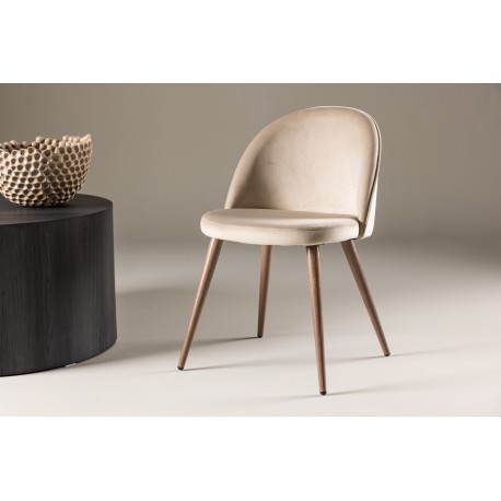 Velvet Spisebordsstol - Beige Velour
