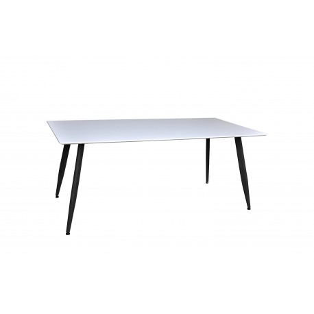 Polar Spisebord 180x90 cm - Hvid med sorte ben