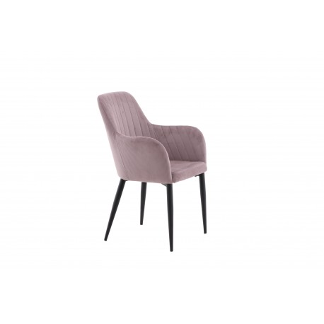 Komfort Spisebordsstol - Sort og Støvet Rosa