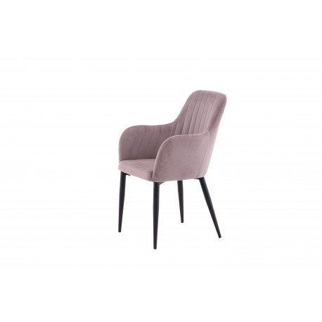 Komfort Spisebordsstol - Sort og Støvet Rosa