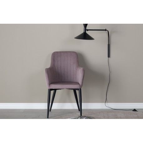 Komfort Spisebordsstol - Sort og Støvet Rosa