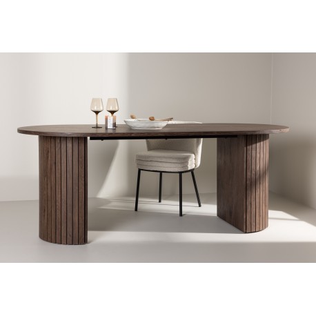 Haron Ovalt spisebord 200 x 90cm - Mocca