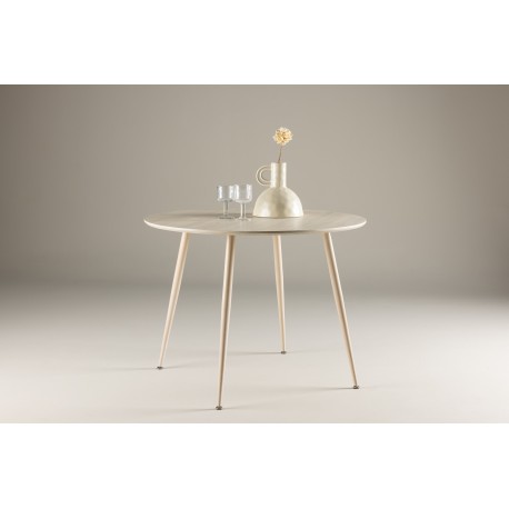 Plaza Rundt spisebord Ø100 cm - Hvidpigmenteret
