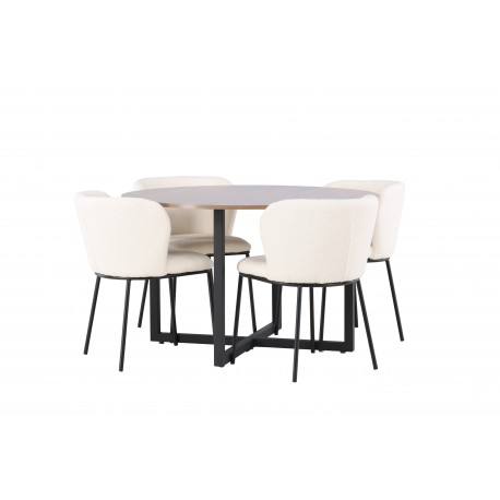 Rundt Spisebordssæt Durango med stole Edina