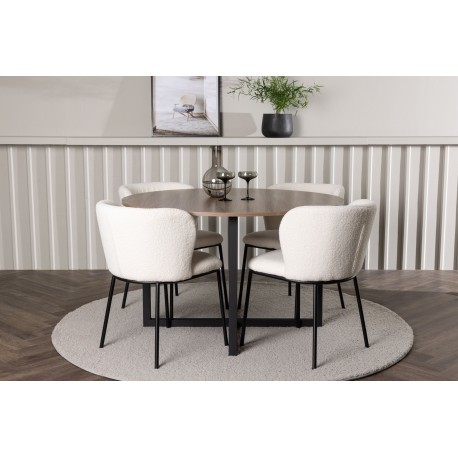 Rundt Spisebordssæt Durango med stole Edina