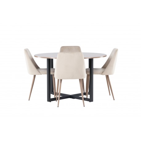 Rundt Spisebordssæt Durango med natstolene