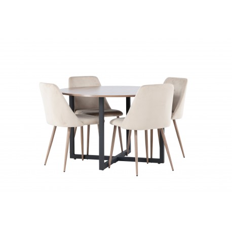 Rundt Spisebordssæt Durango med natstolene