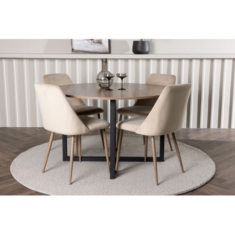 Rundt Spisebordssæt Durango med natstolene