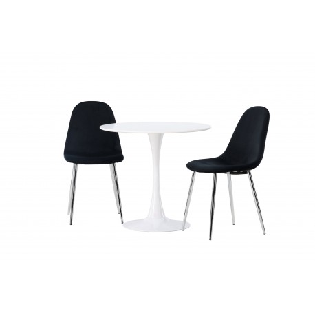 Rundt Spisebordssæt Hamden med 2 stole Polar