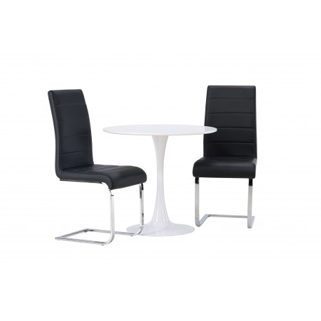 Rundt Spisebordssæt Hamden med 2 stole Tempo