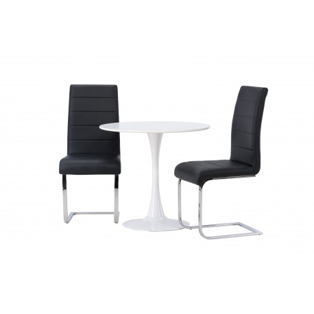Rundt Spisebordssæt Hamden med 2 stole Tempo