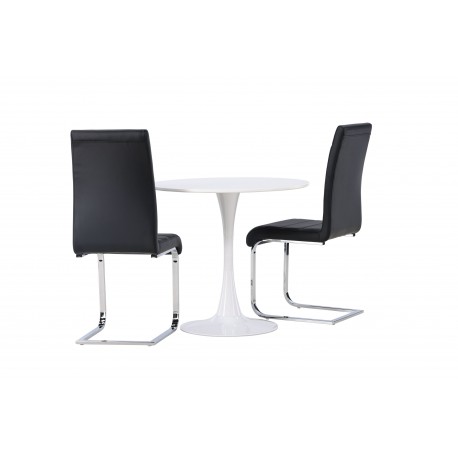 Rundt Spisebordssæt Hamden med 2 stole Tempo