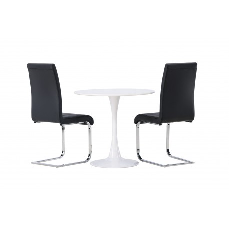 Rundt Spisebordssæt Hamden med 2 stole Tempo