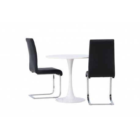 Rundt Spisebordssæt Hamden med 2 stole Tempo