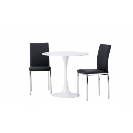 Rundt Spisebordssæt Hamden med 2 stole Lily