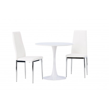 Rundt Spisebordssæt Hamden med 2 stole Pastill