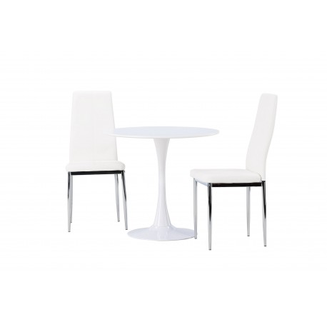 Rundt Spisebordssæt Hamden med 2 stole Pastill