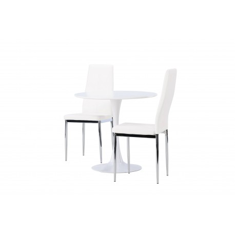 Rundt Spisebordssæt Hamden med 2 stole Pastill