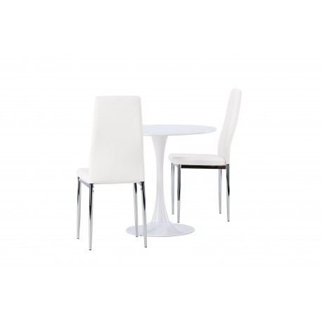 Rundt Spisebordssæt Hamden med 2 stole Pastill