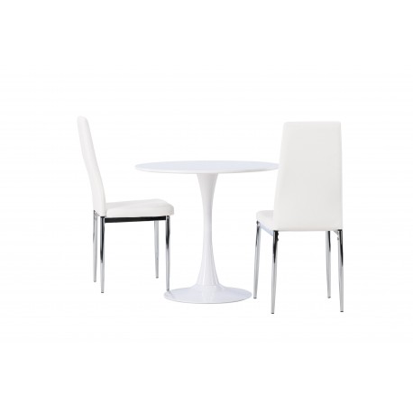 Rundt Spisebordssæt Hamden med 2 stole Pastill