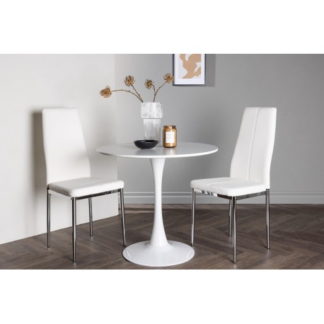 Rundt Spisebordssæt Hamden med 2 stole Pastill