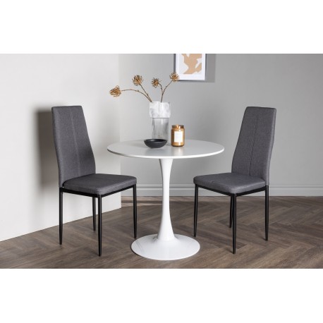 Rundt Spisebordssæt Hamden med 2 stole Petra