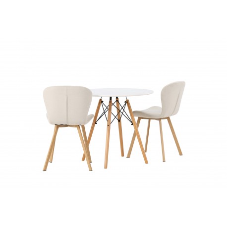 Rundt Spisebordssæt Danburi med stole Lilja