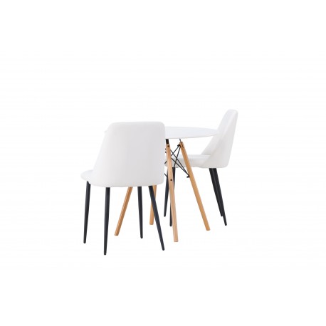 Rundt Spisebordssæt Danburi med stole Night - Hvid