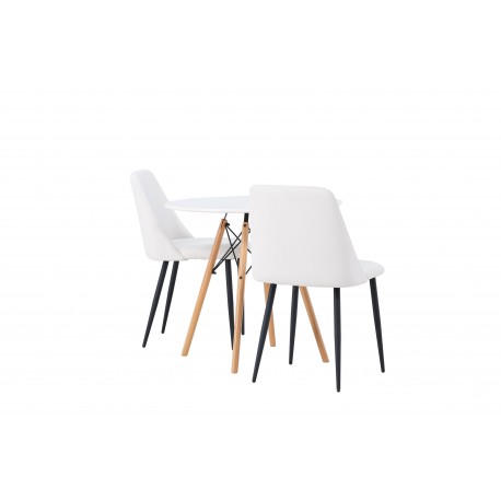 Rundt Spisebordssæt Danburi med stole Night - Hvid