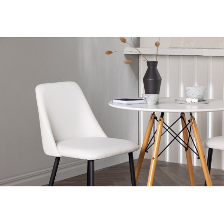 Rundt Spisebordssæt Danburi med stole Night - Hvid